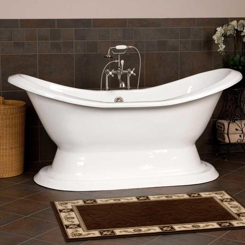 独立式铸铁搪瓷浴缸 带铸铁底座的豪华浴缸1米8一体式复古洗澡盆